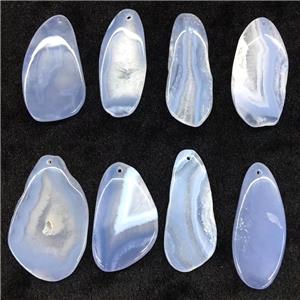 Blue Lace Agate slab pendant, freeform, approx 20-35mm [GM13712]