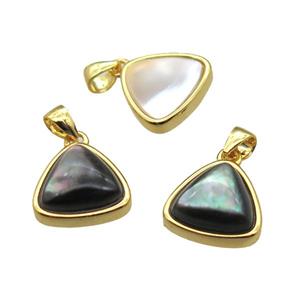 mixed shell triangle pendant, gold plated, approx 12mm [GM13727]
