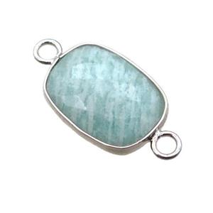 Amazonite connector, faceted rectangle, approx 11-15mm [GM13743]