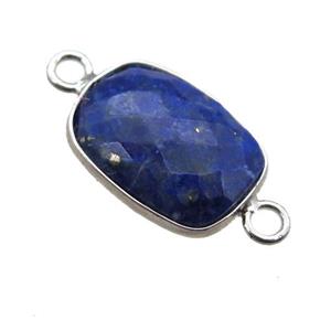 blue Lapis Lazuli connector, faceted rectangle, approx 11-15mm [GM13747]