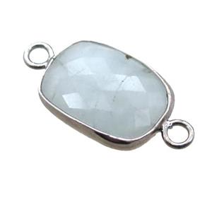 blue Aquamarine connector, faceted rectangle, approx 11-15mm [GM13748]