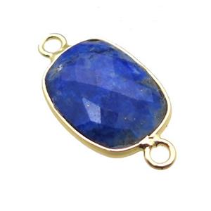 blue Lapis Lazuli connector, faceted rectangle, approx 11-15mm [GM13753]