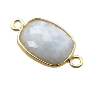 blue Aquamarine connector, faceted rectangle, approx 11-15mm [GM13756]
