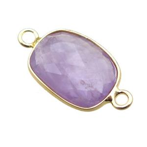 purple Amethyst connector, faceted rectangle, approx 11-15mm [GM13758]