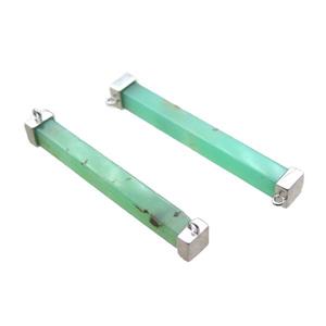 green Australian Chrysoprase stick pendant with 2loops, approx 3.5x3.5mm, 35mm [GM13780]
