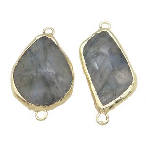 Labradorite connector, mix shape, gold plated, approx 20-40mm [GM13801]