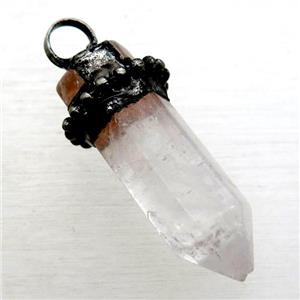 Clear Quartz bullet pendant, approx 14-50mm [GM13814]