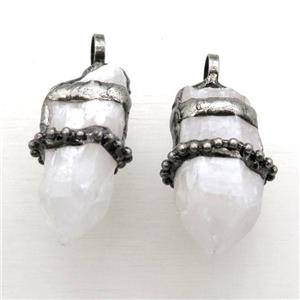 Clear Quartz bullet pendant, approx 20-40mm [GM13817]