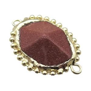 gold sandstone connector, point, gold plated, approx 30-35mm [GM13843]