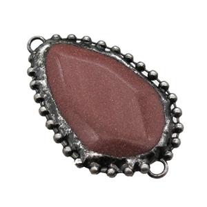 gold sandstone connector, freeform, black plated, approx 30-40mm [GM13845]