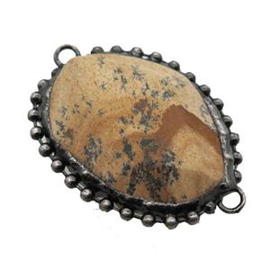 Picture Jasper connector, black plated, approx 30-40mm [GM13846]