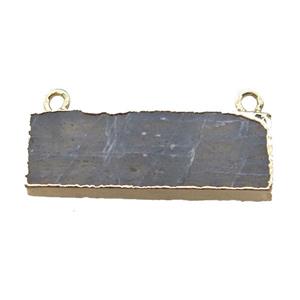 Labradorite rectangle pendant, gold plated, approx 10-30mm [GM13848]
