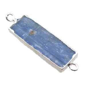 blue Kyanite rectangle connector, silver plated, approx 10-30mm [GM13850]