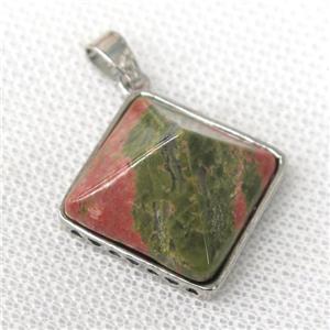 Unakite pyramid pendant, approx 20mm [GM13866]
