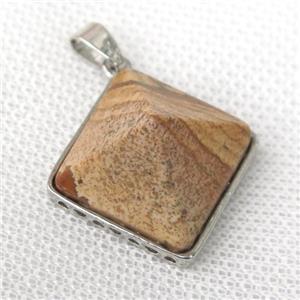 Picture Jasper pyramid pendant, approx 20mm [GM13870]