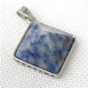 blue spotted jasper pyramid pendant, approx 20mm [GM13871]