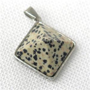 black spotted jasper pyramid pendant, approx 20mm [GM13875]