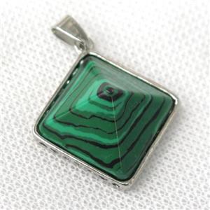 green Malachite pyramid pendant, approx 20mm [GM13877]