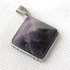 purple Amethyst pyramid pendant, approx 20mm [GM13883]