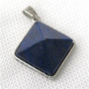 blue Lapis Lazuli pyramid pendant, approx 20mm [GM13884]