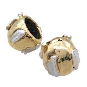 Baroque style Pearl bail for tassel, gold plated, approx 22-27mm [GM13898]