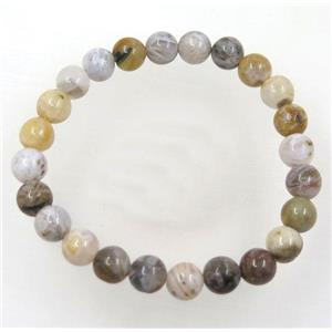 round zhuye Bamboo Agate beads bracelet, stretchy, approx 8mm, 60mm dia [GMBR174]
