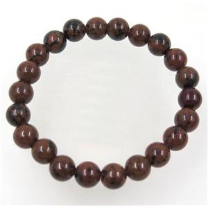 Autumn Jasper beads bracelet, round, stretchy, approx 8mm, 60mm dia [GMBR214]