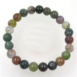 round India Agate beaded bracelet, stretchy, approx 8mm, 60mm dia [GMBR217]