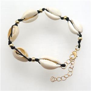 Conch Shell bracelet, adjustable, approx 15-20mm, 50mm dia [GMBR326]