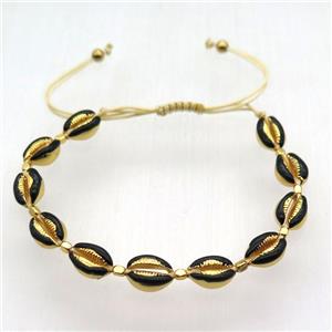 handmade resizable bracelets with coper conch beads, approx 8-11mm [GMBR342]