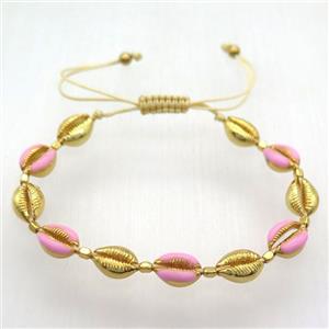 handmade bracelet with coper conch, Adjustable, approx 8-11mm [GMBR348]