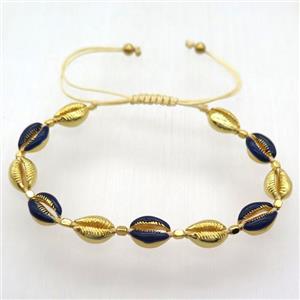 handmade bracelet with coper conch, Adjustable, approx 8-11mm [GMBR349]