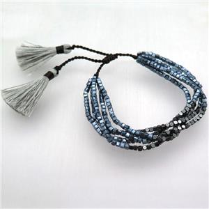 handmade Adjustable bracelet with crystal glass bead, approx 2.5mm [GMBR354]