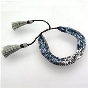 handmade Adjustable bracelet with crystal glass bead, approx 2.5mm [GMBR355]