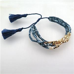 handmade bracelet with crystal glass bead, approx 2.5mm [GMBR356]
