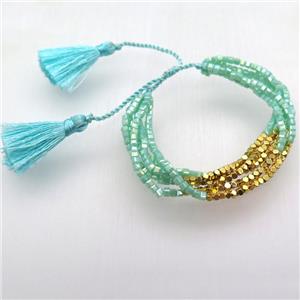 handmade bracelet with crystal glass, Adjustable, approx 2.5mm [GMBR360]