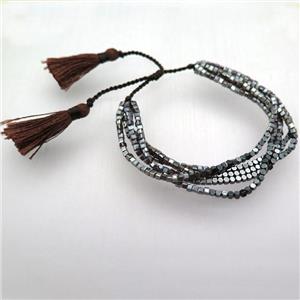 handmade bracelet with crystal glass, Adjustable, approx 2.5mm [GMBR361]