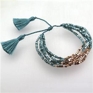 handmade bracelet with crystal glass, Adjustable, approx 2.5mm [GMBR363]