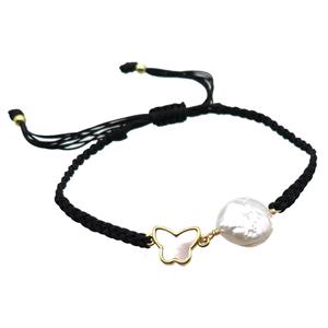 handmade bracelet with pearl bead, approx 10-12mm, 22-28cm length [GMBR370]