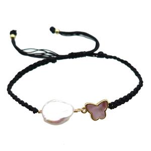 handmade bracelet with pearl bead, approx 10-12mm, 22-28cm length [GMBR371]