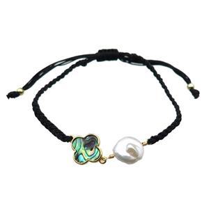 handmade bracelet with pearl bead, approx 10-12mm, 22-28cm length [GMBR373]