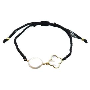 handmade bracelet with pearl bead, approx 10-12mm, 22-28cm length [GMBR374]