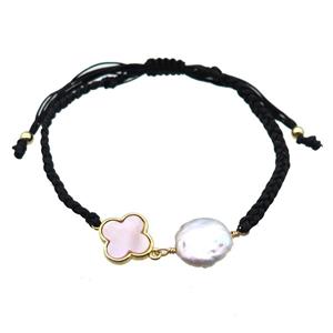 handmade bracelet with pearl bead, approx 10-12mm, 22-28cm length [GMBR375]