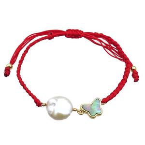 handmade bracelet with pearl bead, approx 10-12mm, 22-28cm length [GMBR389]