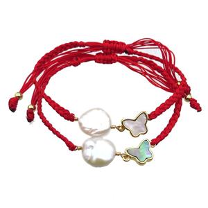 handmade bracelet with pearl bead, approx 10-12mm, 22-28cm length [GMBR390]