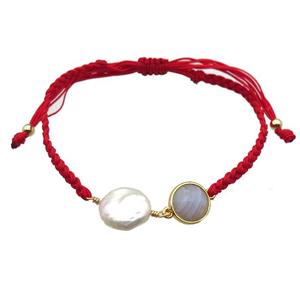 handmade bracelet with pearl, approx 10-12mm, 22-28cm length [GMBR395]