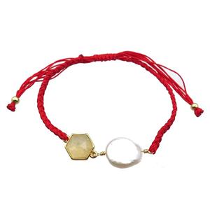 handmade bracelet with pearl, approx 10-12mm, 22-28cm length [GMBR396]