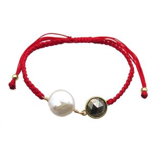 handmade bracelet with pearl, approx 10-12mm, 22-28cm length [GMBR398]