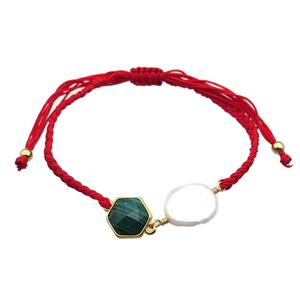 handmade bracelet with pearl bead, approx 10-12mm, 22-28cm length [GMBR399]