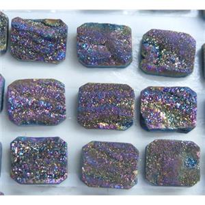 druzy quartz cabochon, rectangle, approx 8x10mm dia [GMC110]